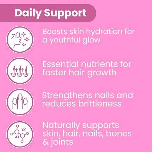 Cápsulas de Biotina e Colágeno para Cabelo, Pele e Unhas – Estimula o Crescimento Capilar – Peptídeos de Colágeno Hidrolisado para Mulheres – 60 cápsulas - Sanar Naturals