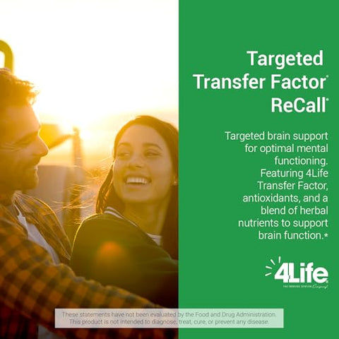Transfer Factor Recall – Suplemento para Saúde Cerebral e Memória | 60 cápsulas | Marca 4Life - 4Life