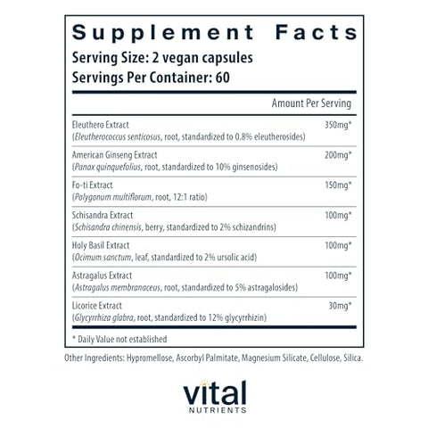 Energy Plus | Suporte Energético Herbal Não Estimulante | Estimula o Mental | 60 cápsulas - Vital Nutrients