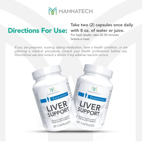 Liver Support – Cápsulas 60 unidades. Desintoxicação e Limpeza do Fígado para uma Função Hepática mais Saudável. Contém Inositol, Raiz de Dente-de-Leão, Raiz de Alcaçuz, Cardo Mariano, Cúrcuma - Mannatech