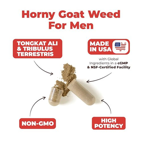 Vimerson Health - Tongkat Ali para Homens – Suporte Saudável à Testosterona. Suplementos Energéticos Equilibrados para Homens com Horny Goat Weed, Maca em Pó, Tribulus Terrestris, Extrato de Saw Palmetto