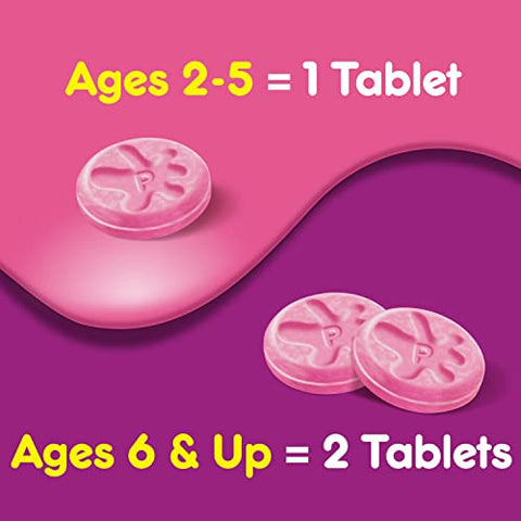Pepto Bismol - Pepto Chewable Tablets para Azia, Indigestão Ácida, Má Digestão e Desconforto Estomacal, Sabor Bubblegum, 24 Comprimidos (Pacote com 3)