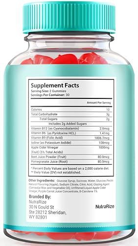NutraRize - Ketolicious ACV Gummies – Gomas de Vinagre de Maçã Cidra, Fórmula Premium Keto, 60 Gomas