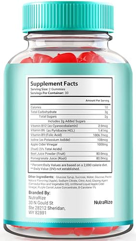 NutraRize - Ketolicious ACV Gummies – Gomas de Vinagre de Maçã Cidra, Fórmula Premium Keto, 60 Gomas