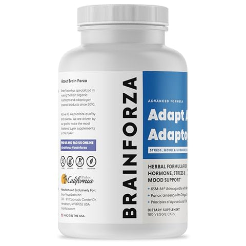 Adapt All Herbal Adaptogen – Redutor de Estresse Natural – 60 cápsulas – 100% Natural – Marca Brain Forza - Brain Forza