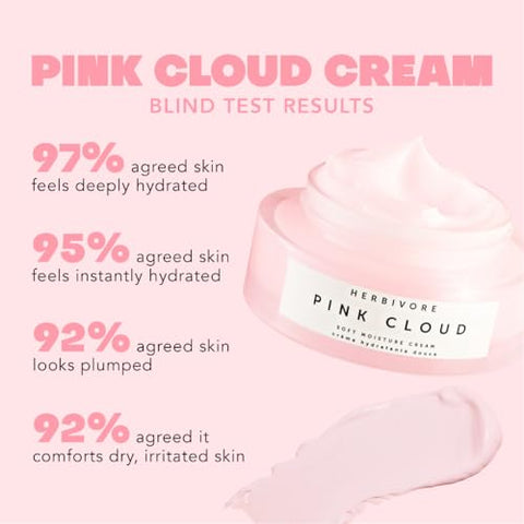 HERBIVORE Pink Cloud Hidratante Facial com Tremella Mushroom – Vegano, Livre de Crueldade – Hidratação e Volume para a Pele