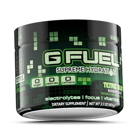 Tetris Blast: Pó de Eletrólitos para Hidratação, Energia e Foco, Sem Açúcar, Suplemento com Minerais Essenciais, Sabor Rainbow Candy, 93g - G Fuel
