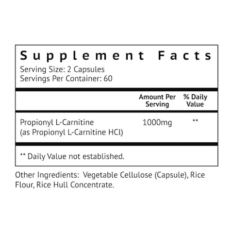 Biolor - Biovy Propionyl-L-Carnitine (PLCAR) de Alta Absorção – Sem Preenchedores Artificiais – Suplemento Eficaz de Propionyl L Carnitine HCL para Apoiar a Circulação Sanguínea – 120 Cápsulas