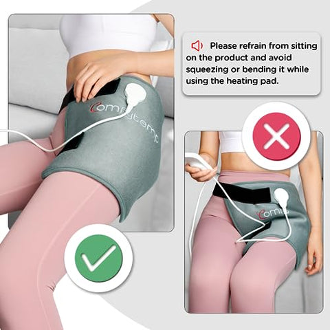 Aquecedor de Quadril Comfytemp para Alívio da Dor no Quadril/ Ciática – Suporte de Quadril Elegível para FSA HSA, Presentes de Aniversário para Mulheres/Homens/Mães, Aquecedor Elétrico para Costas Inferiores/Coxa/Nádegas, Quente