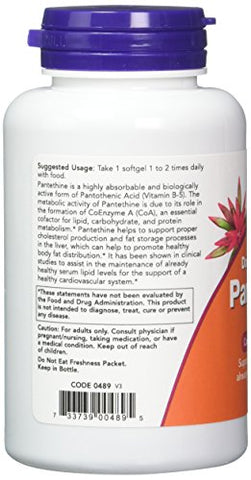 NOW Foods - Pantetina 600 mg 60 Softgels (Pack de 2)