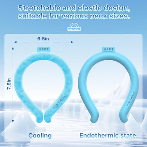 HAKT - Tubo Refrescante para Pescoço, Envoltório Refrescante para Pescoço para o Verão Quente, Anel de Gelo Reutilizável para Pescoço a 18℃/64℉ para Esportes ao Ar Livre e Trabalhadores Externos (Azul)