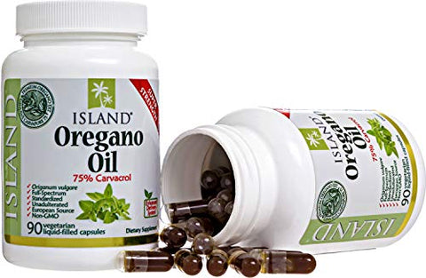 Island Nutrition - Óleo de Orégano Cápsulas Orgânicas – Super Potente, Cultivado na Espanha, 90 cápsulas líquidas – Óleo de Orégano Orgânico com Entrega Aprimorada (Aceite de Orégano)