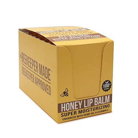 Beessential - Bálsamo Labial de Cera de Abelha a Granel, Sabor Mel, 40 Unidades | Para Homens, Mulheres e Crianças. Ótimo para Presentes, Chás de Bebê