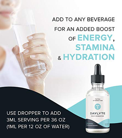 Total Hydration - Daylyte: Gotas de Eletrólitos para Hidratação – Sem Açúcar, Minerais Essenciais para Reidratar – 30ml