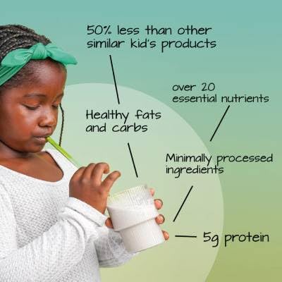 ELSE NUTRITION - Else Nutrition Shake em Pó à Base de Plantas para Crianças de 2 a 12 Anos. Shake de Nutrição Completa Livre de Laticínios para Crianças com Proteína Vegetal e 25 Vitaminas