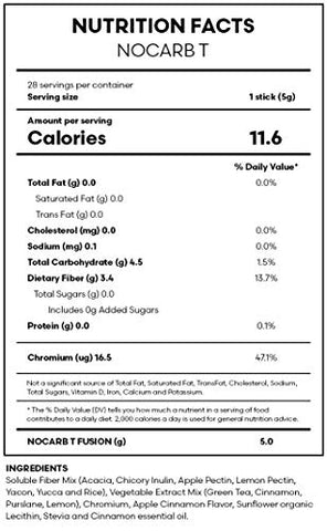 Nocarb T – Equilíbrio do Colesterol, Redução de Gordura e Bloqueio de Carboidratos (Nocarb T, 28 Sticks) - FuXion