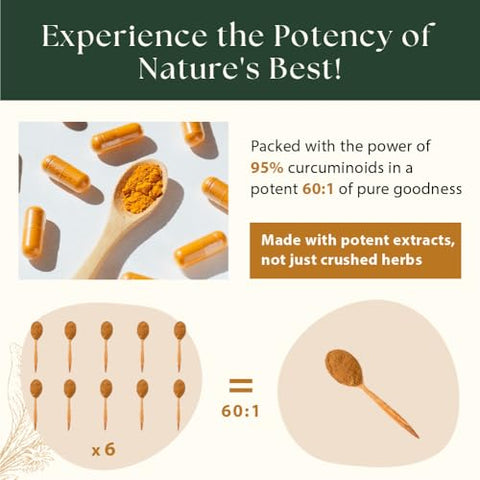 Extrato Orgânico de Curcumina 95%% com Pimenta-do-Reino, Pimenta Longa Indiana e Gengibre 60 Cápsulas Veganas - Sewanti