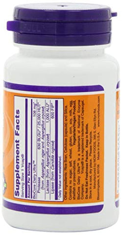 NOW Foods - Now Foods Digestão Completa de Laticínios 180 cápsulas (90 cápsulas X 2 Pk) – Fórmula Avançada para uma Digestão Saudável