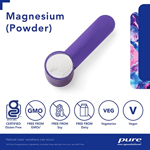 Magnésio (Pó) | Suporte para Função Cardiovascular, Função Muscular e Calmante | 3,7 Onças (104 g) - Pure Encapsulations