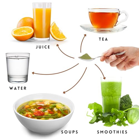 Feenlo - Blend em Pó de Moringa, Shilajit, Cúrcuma, Graviola, Gotu Kola e Amla Orgânico e Não-OGM | Poder Verde Apresentado em Embalagem de 3 Meses