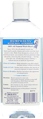 Astringente de Hamamélis 473 ml – Cuidado Facial Natural - Humphreys