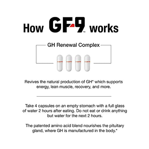 GF-9 – Suplemento para Aumentar Hormônio do Crescimento Naturalmente, 120 Cápsulas (30 Dias) - Novex Biotech