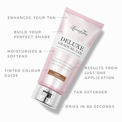 Deluxe Gradual Tan Lotion – Bronzeado Natural, Autobronzeador Profissional, 7 Aplicações por Frasco – Cruelty Free - Loving Tan