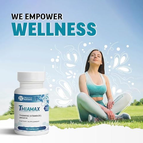 Objective Nutrients - Thiamax Vitamin B1 (TTFD) Cápsulas, 100mg, 60 unidades – Sem Aditivos ou Agentes de Fluxo