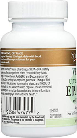 Essentials Soft Gels Vegan Ultra Omega-3 EPA e DHA com Vitamina D – 60 Cápsulas - Spectrum