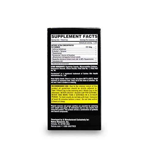 Lipo-6 Black Intense Ultra Concentrate – Queimador de Gordura Termogênico Intenso | 60 Cápsulas (Pacote com 2) - Nutrex Research