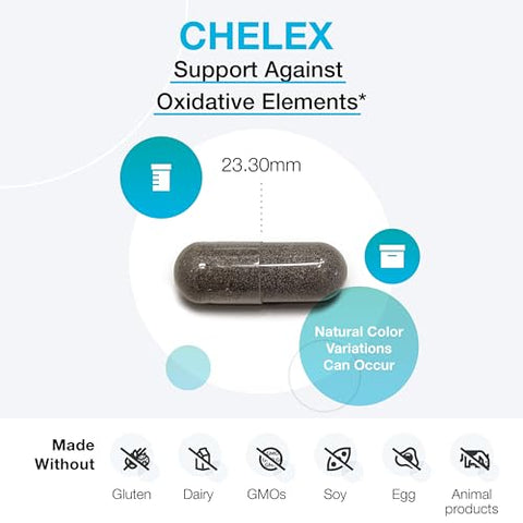 CheleX – Suplemento de N-Acetil Cisteína (NAC) com Ácido Alfa Lipóico para Apoiar a Desintoxicação do Fígado e Proteger Tecidos do Estresse Oxidativo – Vegetariano Não-OGM - XYMOGEN
