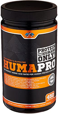 ALR Industries - Humapro | Proteína Equivalente a Alimentos Integrais, Matriz de Proteínas Formulada para Humanos, Aminoácidos Essenciais, Digestão Fácil, Ganho de Massa Muscular Magra | 450 Comprimidos/ 90 Porções