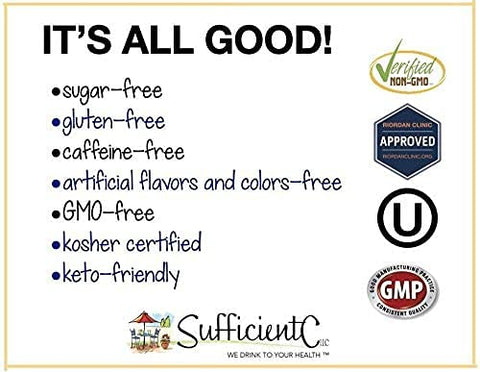 Vitamina C de Alta Dose Não-OGM – Mistura de Bebida Imune-Ade de Limão Pêssego 250g – Hidratação Saudável como Nunca Antes (Pacote com 2) - Sufficient-C