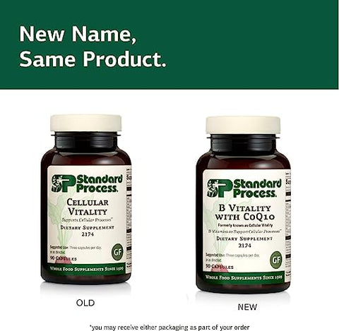 Standard Process Inc. - Standard Process B Vitality com CoQ10 – Suporta Processos Celulares com Tiamina, Biotina, CoQ10, Vitamina B12, Riboflavina, Niacina, Vitamina B6, Ácido Fólico, Ácido Pantotênico
