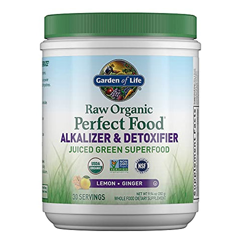 Raw Organic Perfect Food – Pó de Verdes Superfood Juiced – Sabor Maçã – 100g - Garden of Life