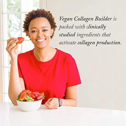 Purity Products - Vegan Collagen Builder – Frutas Orgânicas Inteiras Veg, Sílica, Luteína, Vitamina C, Biotina, Semente de Uva – Aminoácidos Glicina, Lisina, Prolina – Estimuladores de Colágeno – Uma Vez ao Dia – Marca: [nome da marca]