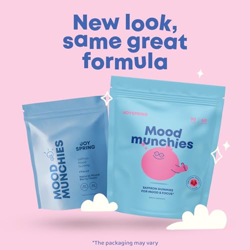Gummies de Açafrão JoySpring para Crianças | Extrato de Açafrão com Suplementos de Gaba oferecem Suporte ao Humor e Acalmam Birras | Gummies sem Açúcar