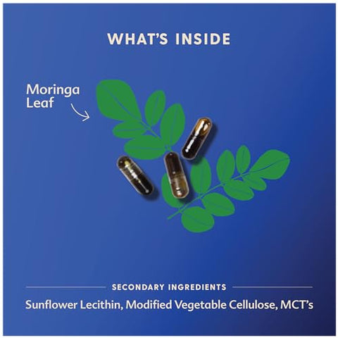 Moringa – 60 Cápsulas Líquidas para Lactação, Estimula a Produção de Leite Materno – Não-OGM, Ervas Orgânicas, Vegano, Kosher - Motherlove