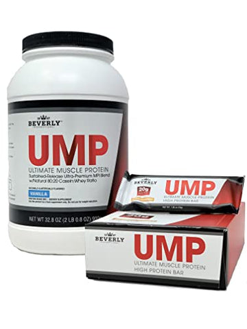UMP Barras de Alta Proteína – Amêndoa e Mel, 20g de Proteína, 8g de Fibra. Ingredientes Gourmet Naturais. Barra Livre de Soja, 12 Unidades - Beverly International