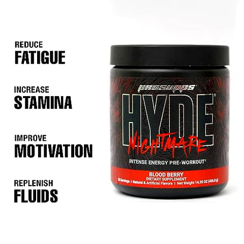 Hyde Nightmare – Energético em Pó Pré-Treino – Energia Intensa, Foco Mental – 300g - PROSUPPS
