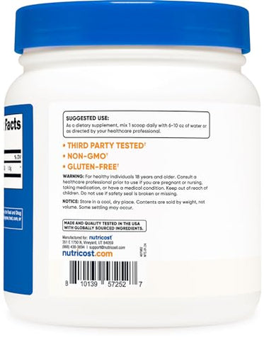 Betaine Anhydrous Trimethylglycine (TMG) em Pó 500g – Potencialize seus resultados! - Nutricost