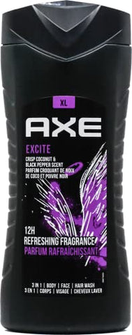 Body Wash 12h Fragrância Refrescante 3 em 1 Corpo, Rosto, Cabelo – Variedade de 6 aromas – 400 mL - AXE