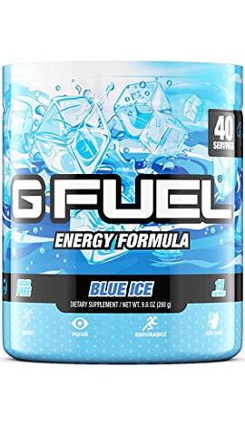 Blue Ice em Pó Energético, Sem Açúcar, Suplemento de Foco com Cafeína Limpa, Sabor Framboesa Azul, Aminoácidos de Foco, Vitaminas e Antioxidantes – 280g (40 Porções) - G Fuel