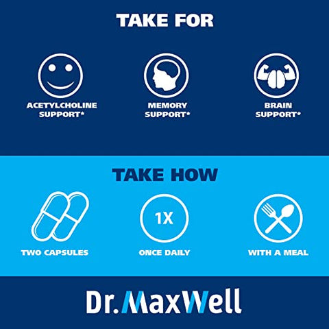 Dr. Maxwell - Acetylcholine, Alpha GPC Choline 600mg Bacopa – Potencialize sua Memória com Confiabilidade