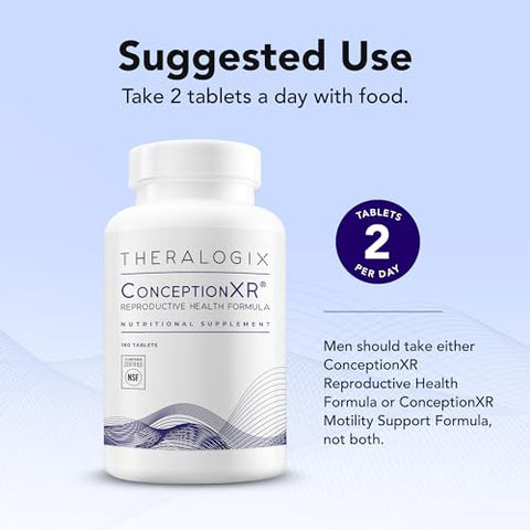 ConceptionXR – Fórmula de Saúde Reprodutiva Masculina para Apoio à Fertilidade – Suplementos para Saúde do Esperma – Certificado pela NSF – 180 cápsulas - Theralogix