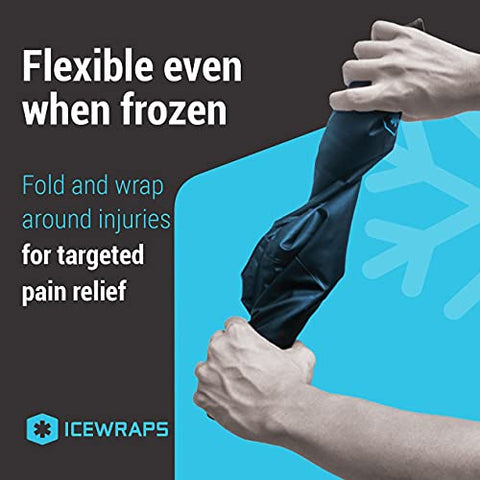 12″x21″ – Bolsa de Gelo Extra Grande com Capa de Tecido Macio | Bolsa de Gelo de Argila para Fisioterapia | Bolsas de Gelo Macias Reutilizáveis Azuis - ICEWRAPS