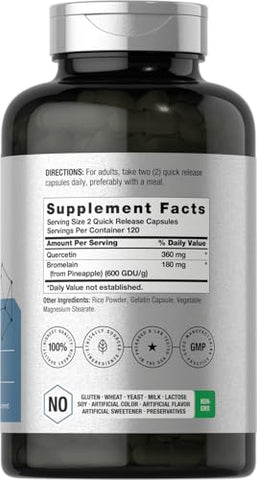 Quercetina com Bromelina | 240 Cápsulas | Sem OGM e Sem Glúten - Horbäach