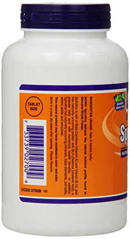 NOW Foods - NOW Spirulina 500 mg – 500 Comprimidos | Energia Natural e Nutrição | Marca NOW