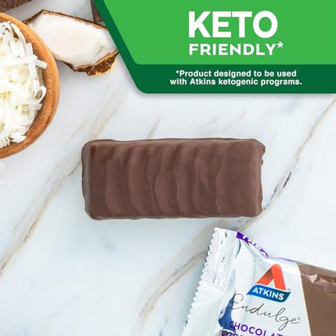 VEMAX - Barra de Chocolate e Coco Endulge, Sobremesa Favorita, Rico em Fibras, 1g Açúcar, 10 unidades