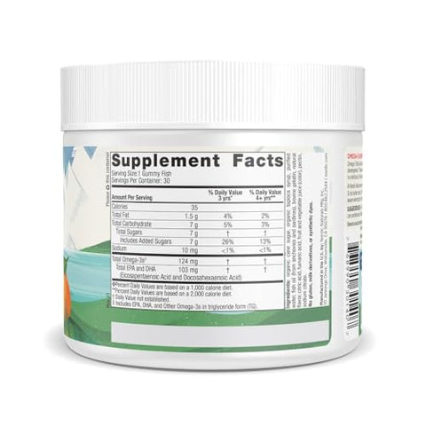 Gummy Fish Omega-3 Tangerina – 30 Gummy Fish – 124 mg Total Omega-3 com EPA - Nordic Naturals